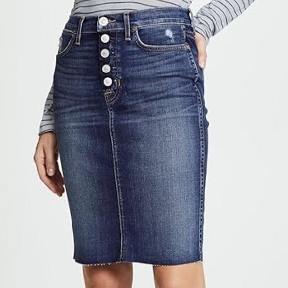 Women's Hudson Remi High Rise Denim Pencil Skirt Blue Size 25 - Picture 1 of 13